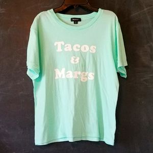 NWT Wildfox Tacos & Margs T-shirt Sz M Green Happy Hour KEKE